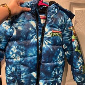 Mini TMNT Tie Dye Puffer Jacket - Blue